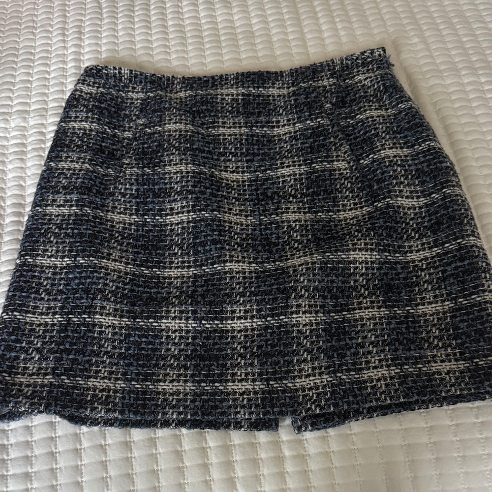 LOFT Black and Cream Tweed Pencil Skirt
